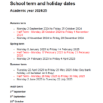 Term Dates 24 to 25